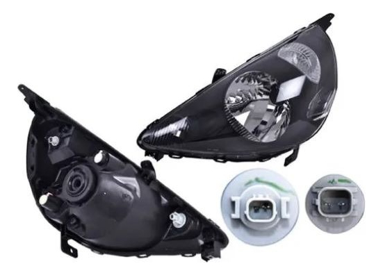 Faro Honda Fit 06-08 Manual Fondo Negro S/foco Depo Izq