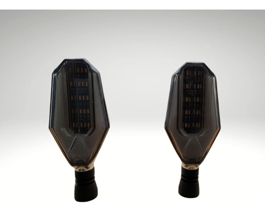 Direccional Plata Moto Universal Led 2 Piezas