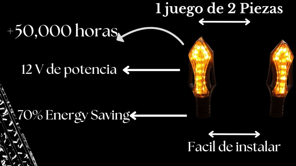 Direccional Led Moto Universal 2 Piezas