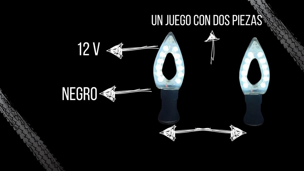 Direccional Led Blanca Alta Intensidad Moto Universal 2 Pzs