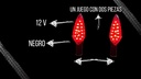 Direccional Led Negro Mate Luz Roja Moto Universal 2 Piezas
