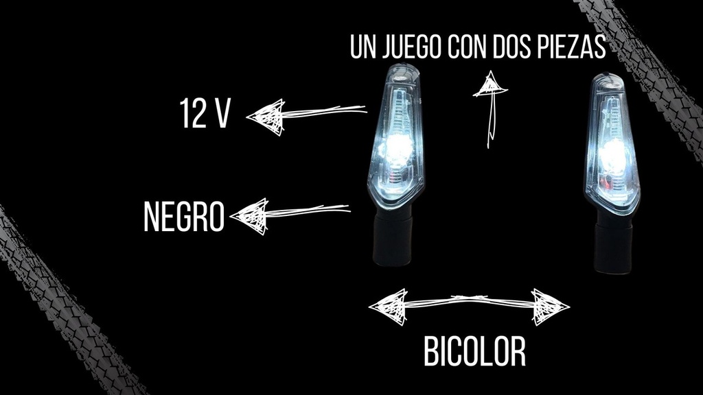 Direccional Leds Alta Tensidad Moto Universal 2 Piezas