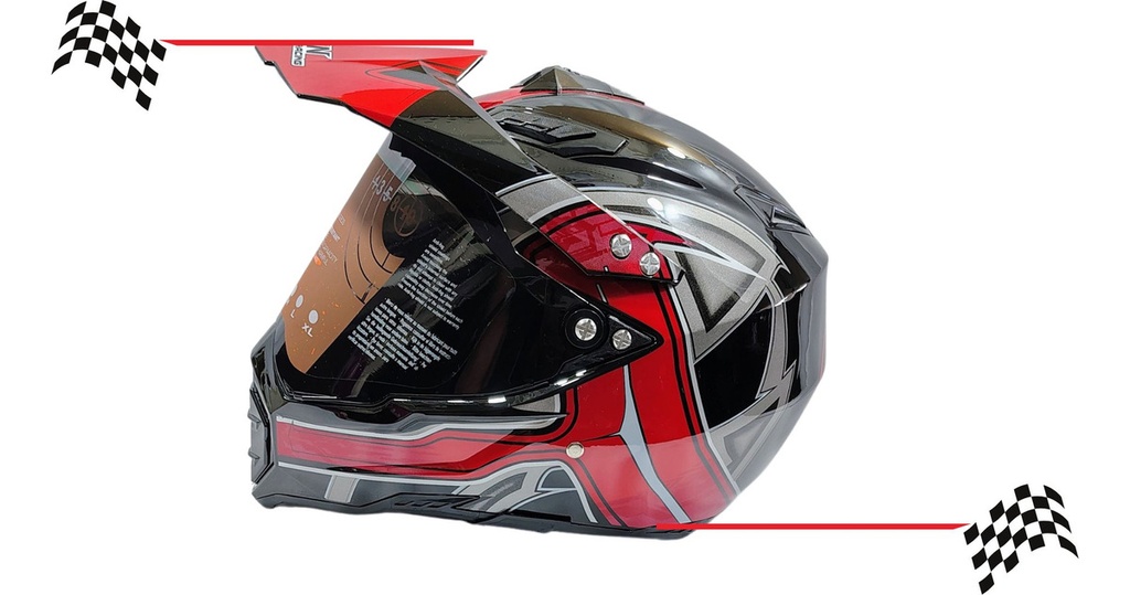 Casco Abatible Cross Iron Racing K13 Acabado Brilloso Dot