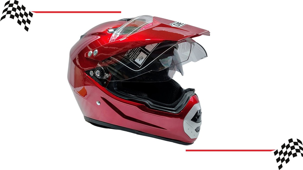 Casco Cross Cerrado  Doble Mica Dot