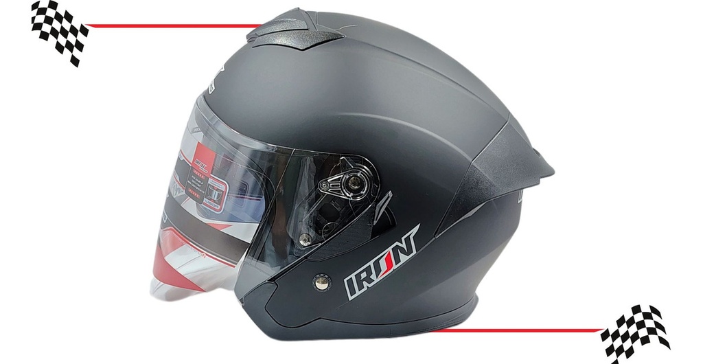 Casco Abierto Iron Racing Ir-522 Dot Negro Mate Xl
