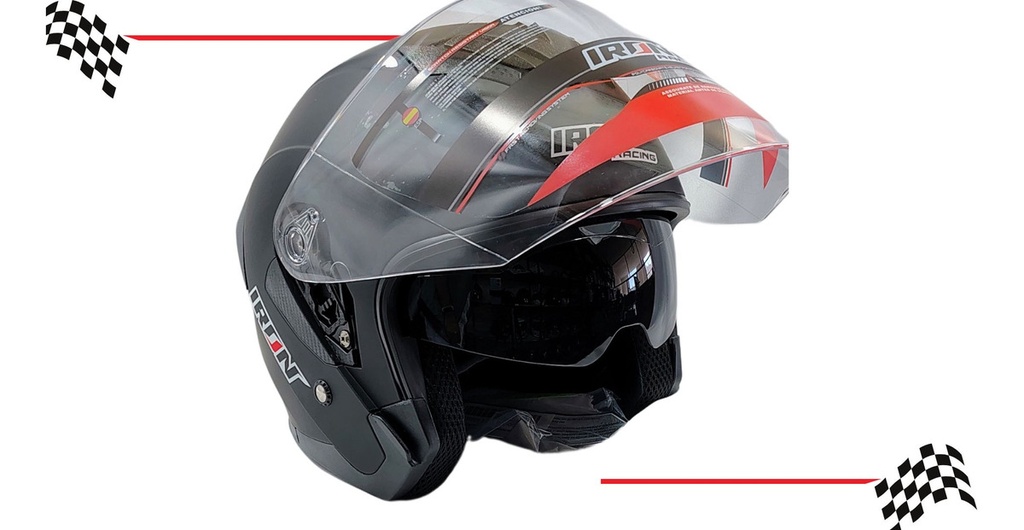 Casco Abierto Iron Racing Ir-522 Dot Negro Mate Xl