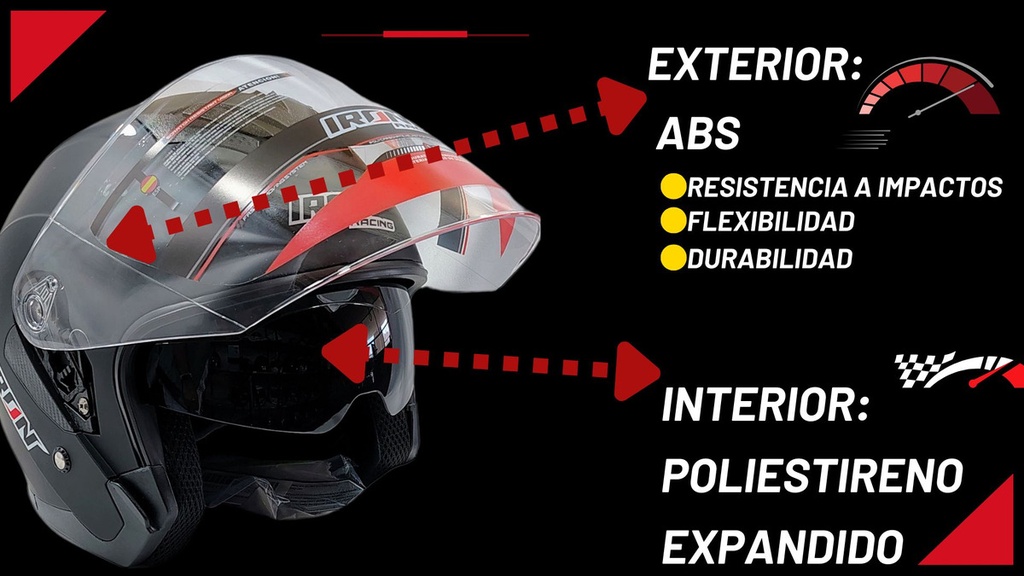 Casco Abierto Iron Racing Ir-522 Dot Negro Mate Xl