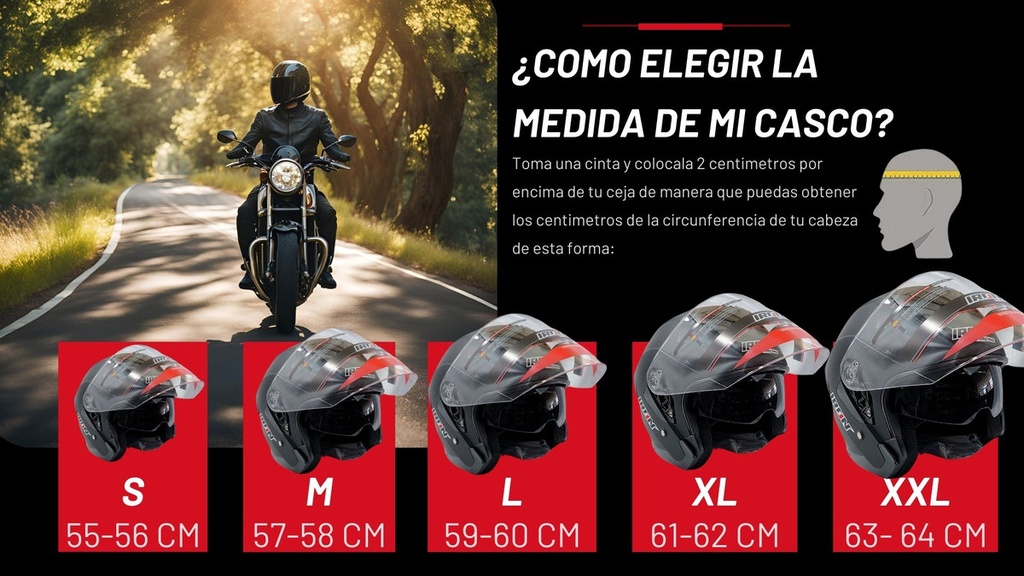 Casco Abierto Iron Racing Ir-522 Dot Negro Mate Xl