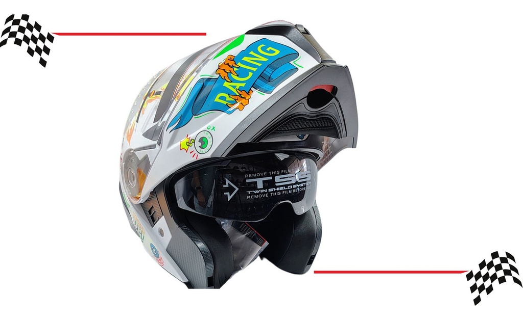Casco Abatible Speedup Blanco Iron Racing