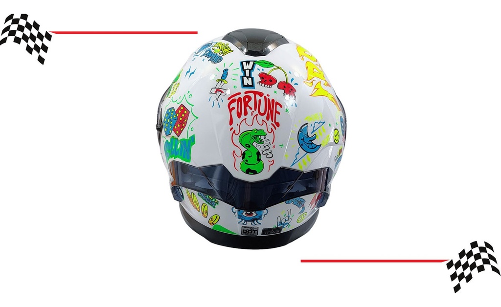 Casco Abatible Speedup Blanco Iron Racing