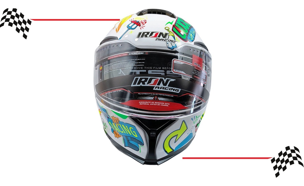 Casco Abatible Speedup Blanco Iron Racing