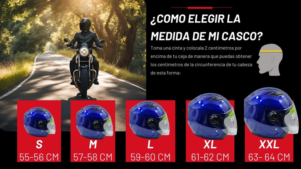 Casco Para Moto Generico Abierto Con Visera