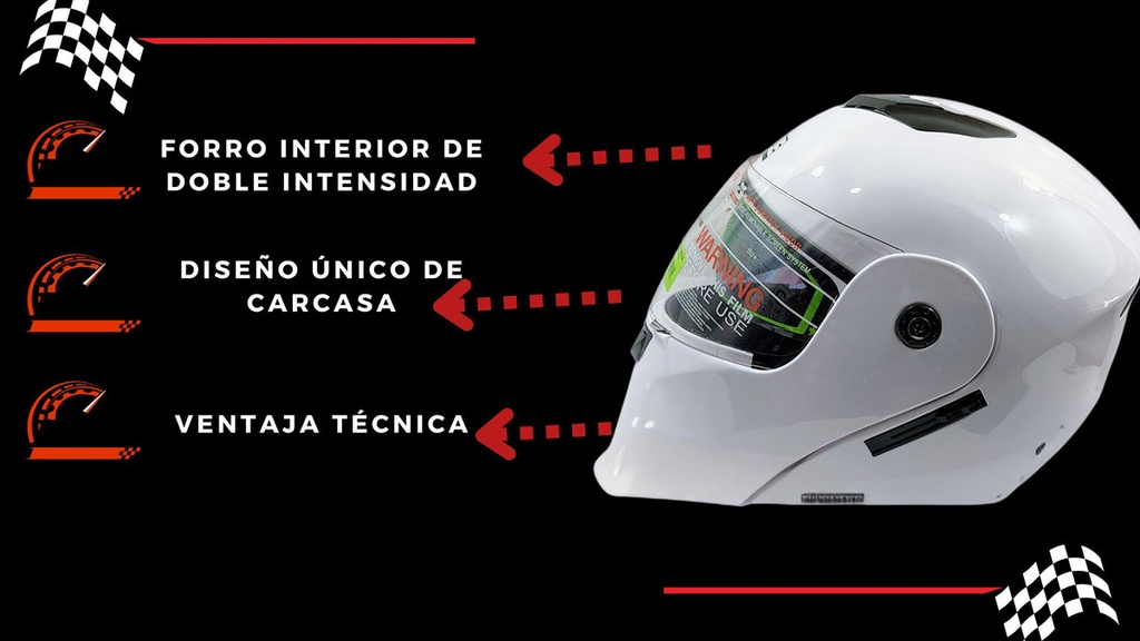 Casco Moto Abatible Virtue Doble Mica Certificacion Dot