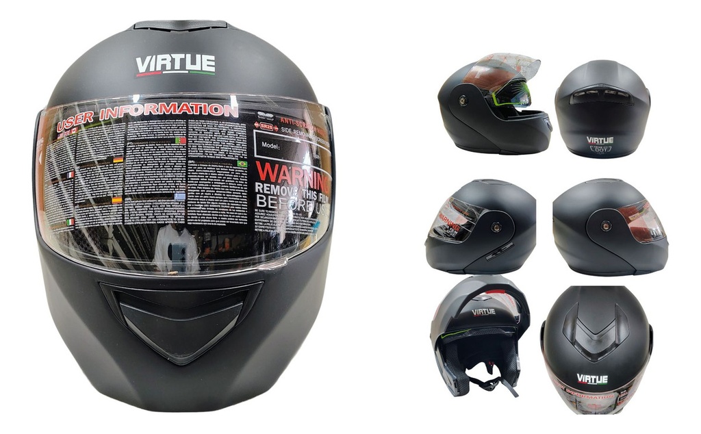 Casco Moto Abatible Virtue Doble Mica Certificacion Dot