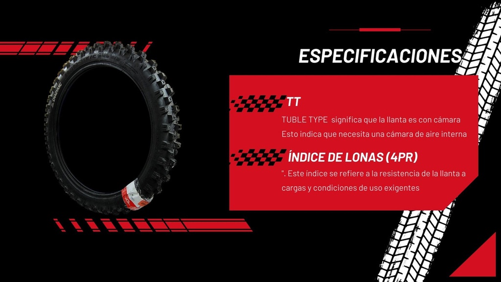 Llanta Moto Chaoyang H-875 80/100-21 4pr Tt