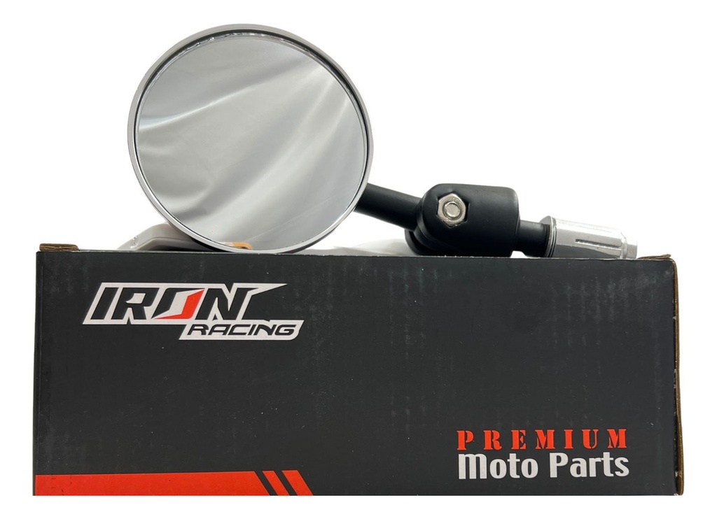 Espejo Retrovisor Moto Iron Racing Escudo Plata