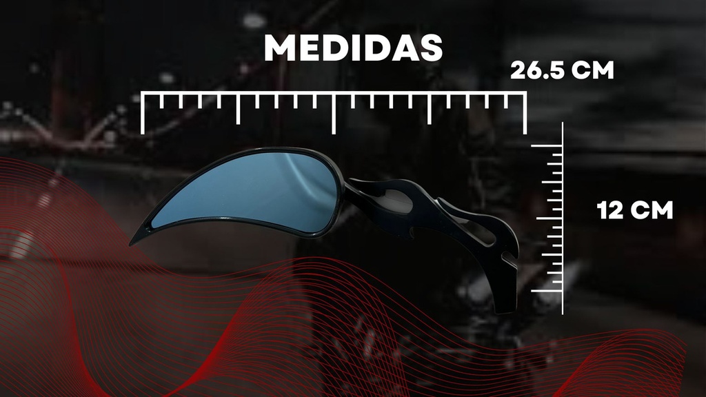 Espejo Retrovisor Moto Iron Racing Hellfire Negro Ar