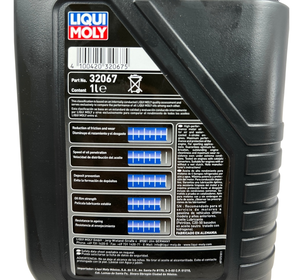 Aceite Liqui Moly Itk 4t 10w-40 Cj 6l - Máxima Protección