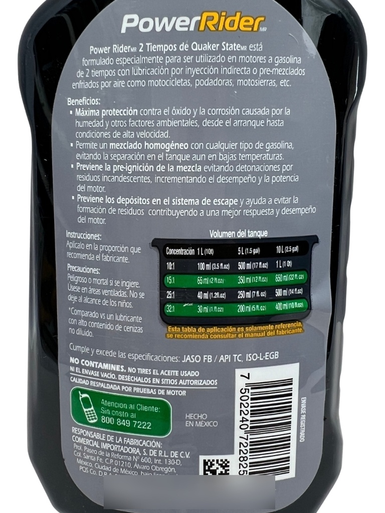 Aceite Quaker Rider 2t J-fb 300ml Para Motores 2t