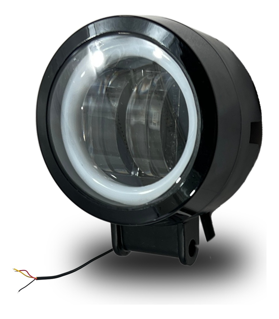 Faros Moto 2 Pulgadas Blanco+ Amarillo Con Aro Blanco