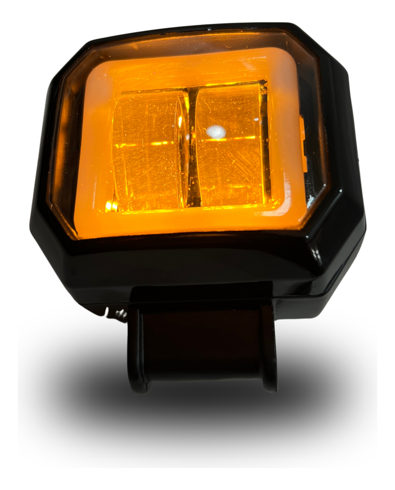 Faros Moto 2 Pulgadas Blanco+ Amarillo Con Aro Blanco