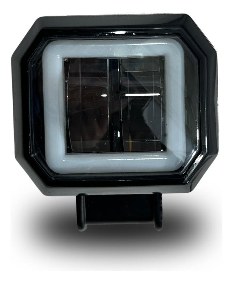 Faros Moto 2 Pulgadas Blanco+ Amarillo Con Aro Blanco