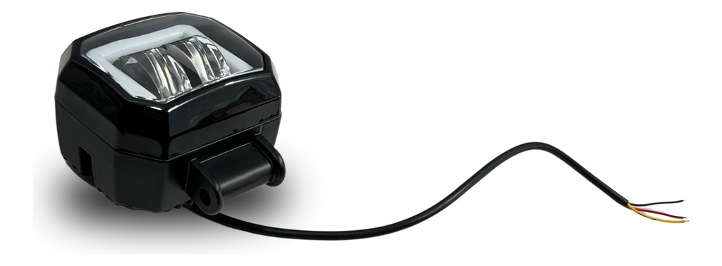 Faros Moto 2 Pulgadas Blanco+ Amarillo Con Aro Blanco