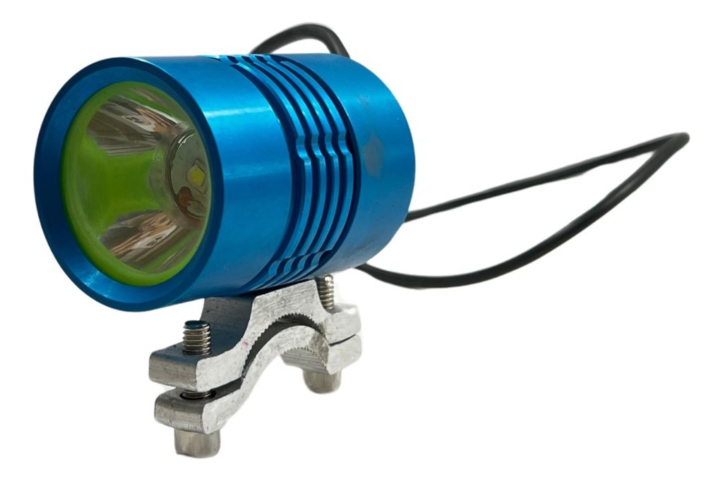 Faro Led Moto Luz Blanca Carcasa Azul 10w