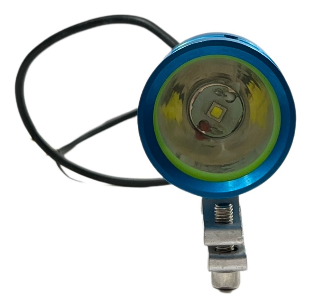 Faro Led Moto Luz Blanca Carcasa Azul 10w