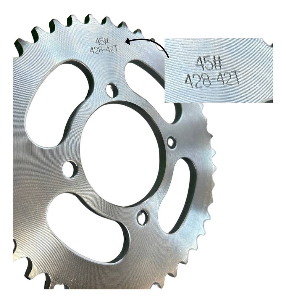 Engrane Traccion Trasero Moto Acero #1045 42t At110 Sport