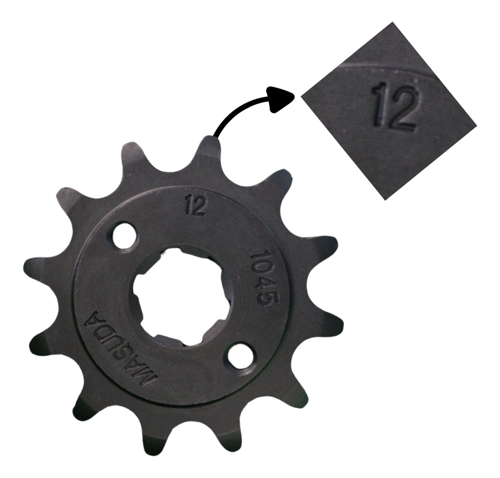 Engrane Traccion Delantero Acero #1045 12t P/ Italika Rc200