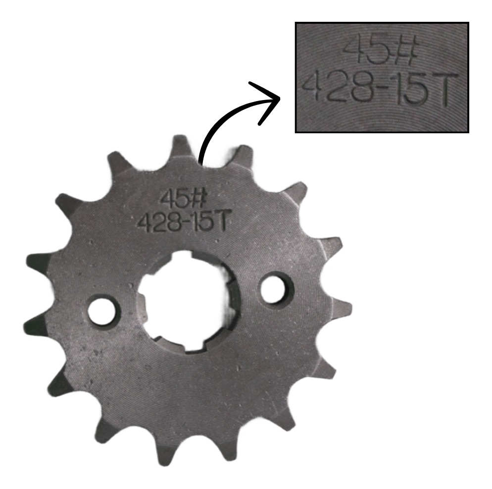 Engrane Traccion Delantero Acero 15t P/ Italika Ex200, Rt200