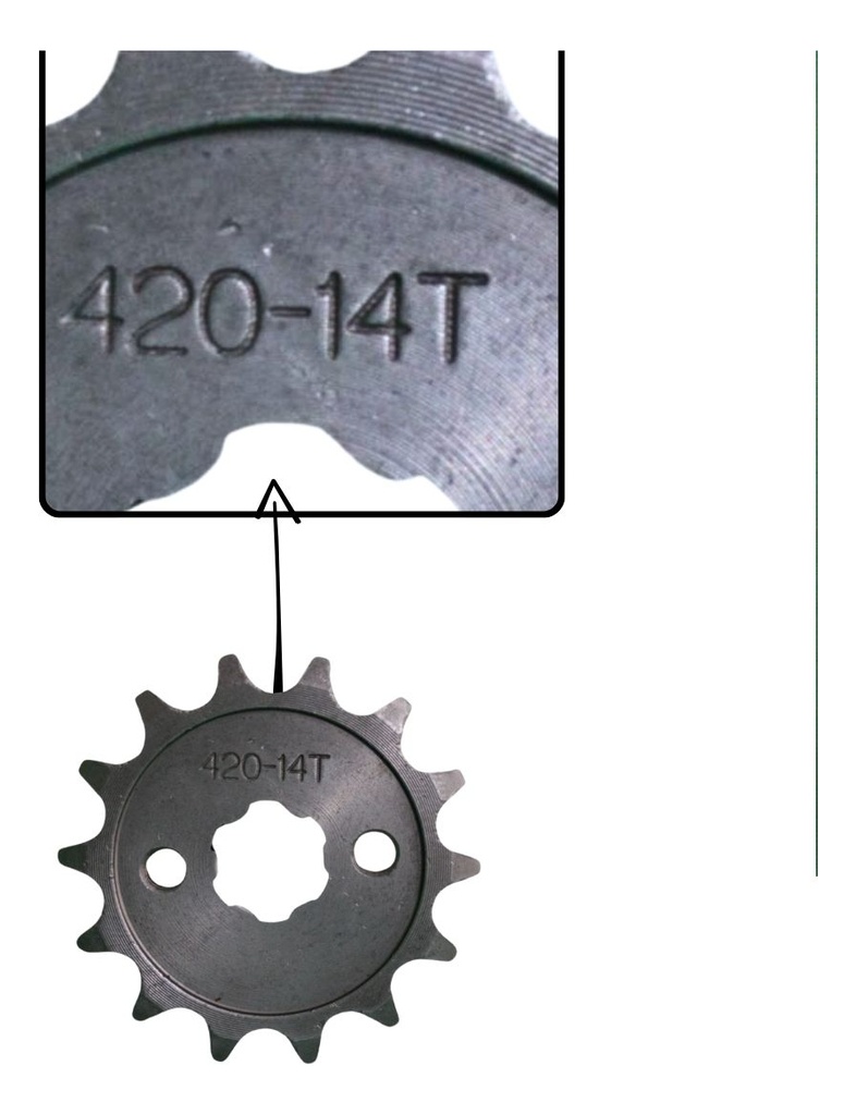 Engrane Traccion Delantero Acero #1045 14t St70,st90