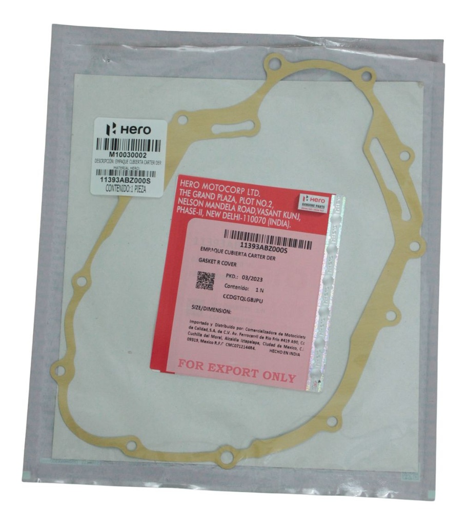 Empaque Cubierta Carter Derecho Hunk 160fi 2021-2025