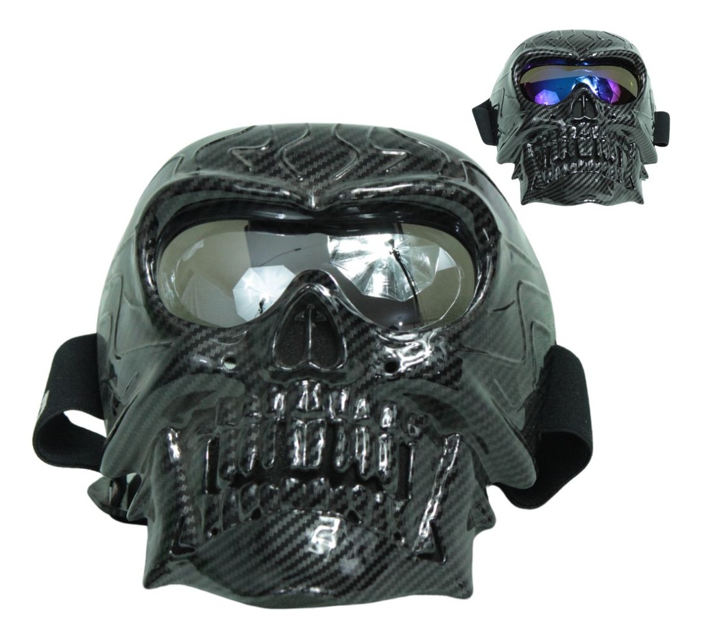 Goggles Para Moto Iron Racing Gris/ Negro Calavera