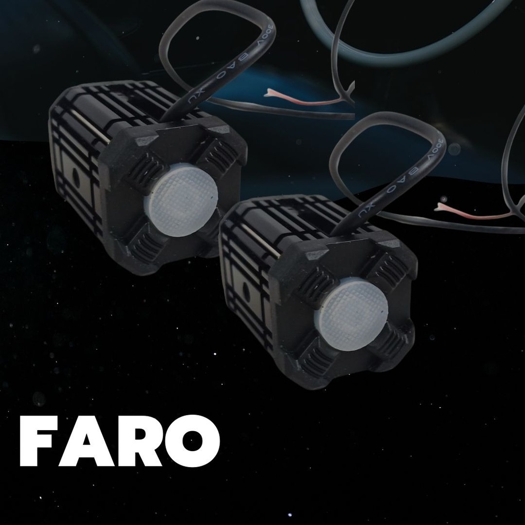 Faro Moto 1led 20w  Blanco/rojo