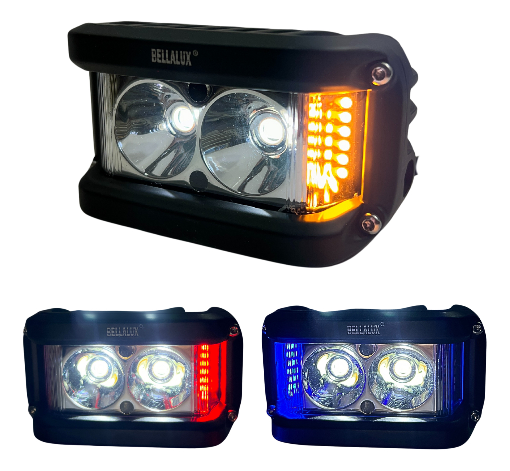 FARO AUXILIAR MOTO HYPERLED CON ALARMA LUZ AMARILLO 20W 4200L