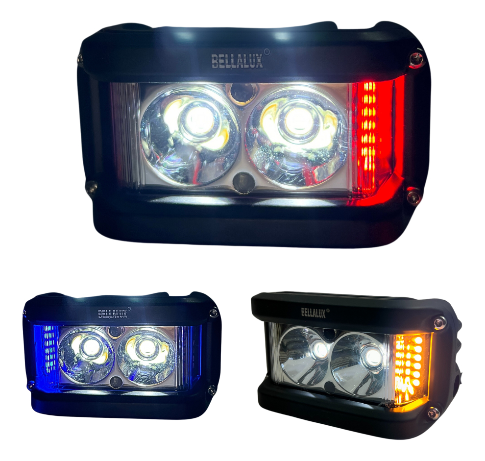 FARO AUXILIAR MOTO HYPERLED CON ALARMA LUZ AMARILLO 20W 4200L