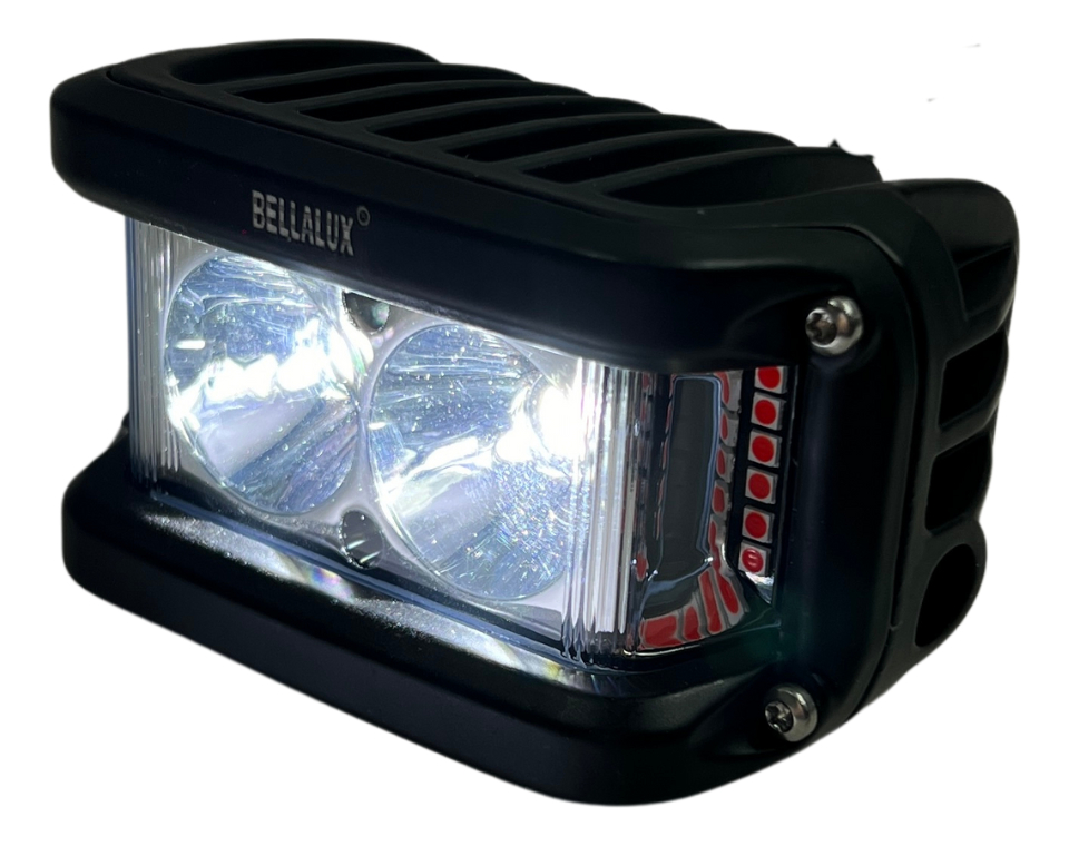 FARO AUXILIAR MOTO HYPERLED CON ALARMA LUZ AMARILLO 20W 4200L