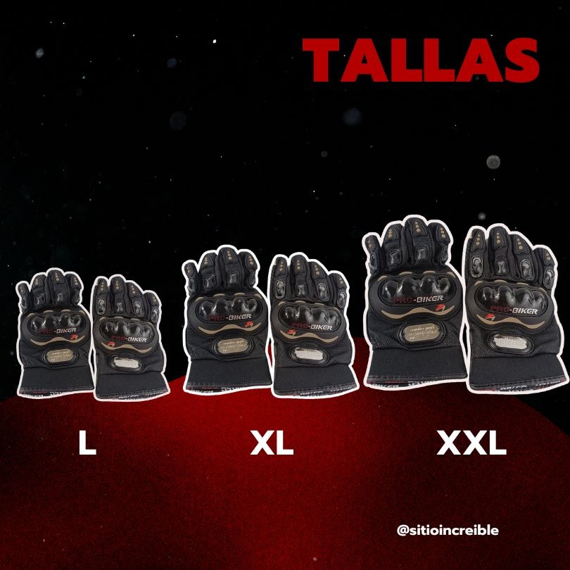 GUANTE MOTO NEGRO XL