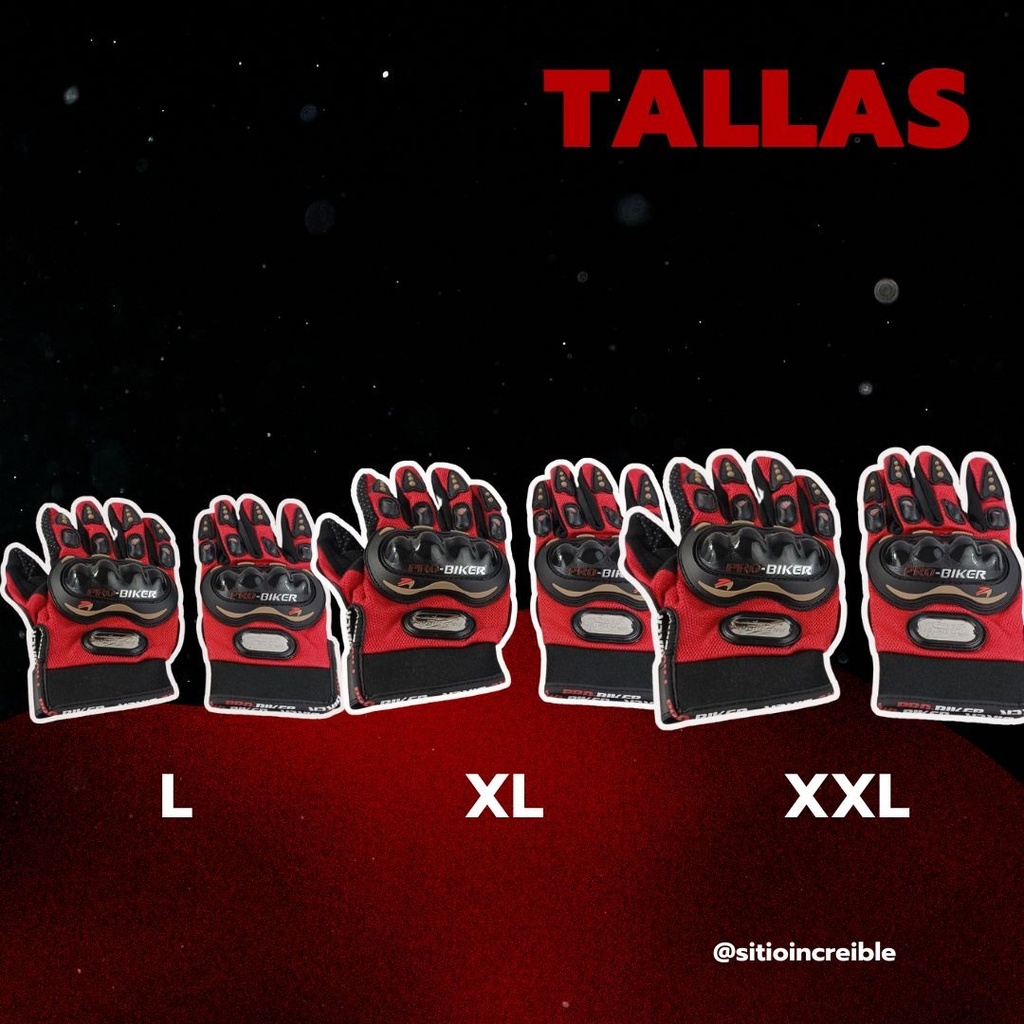 GUANTE MOTO NEGRO XL