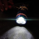 FOCO MOTO BASE ROJO H4 3 LED BLANCO EFECTO AZUL Y ROJO