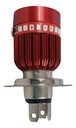 Foco Moto Base  H4 3 Led Blanco Efecto Rojo Y Azul