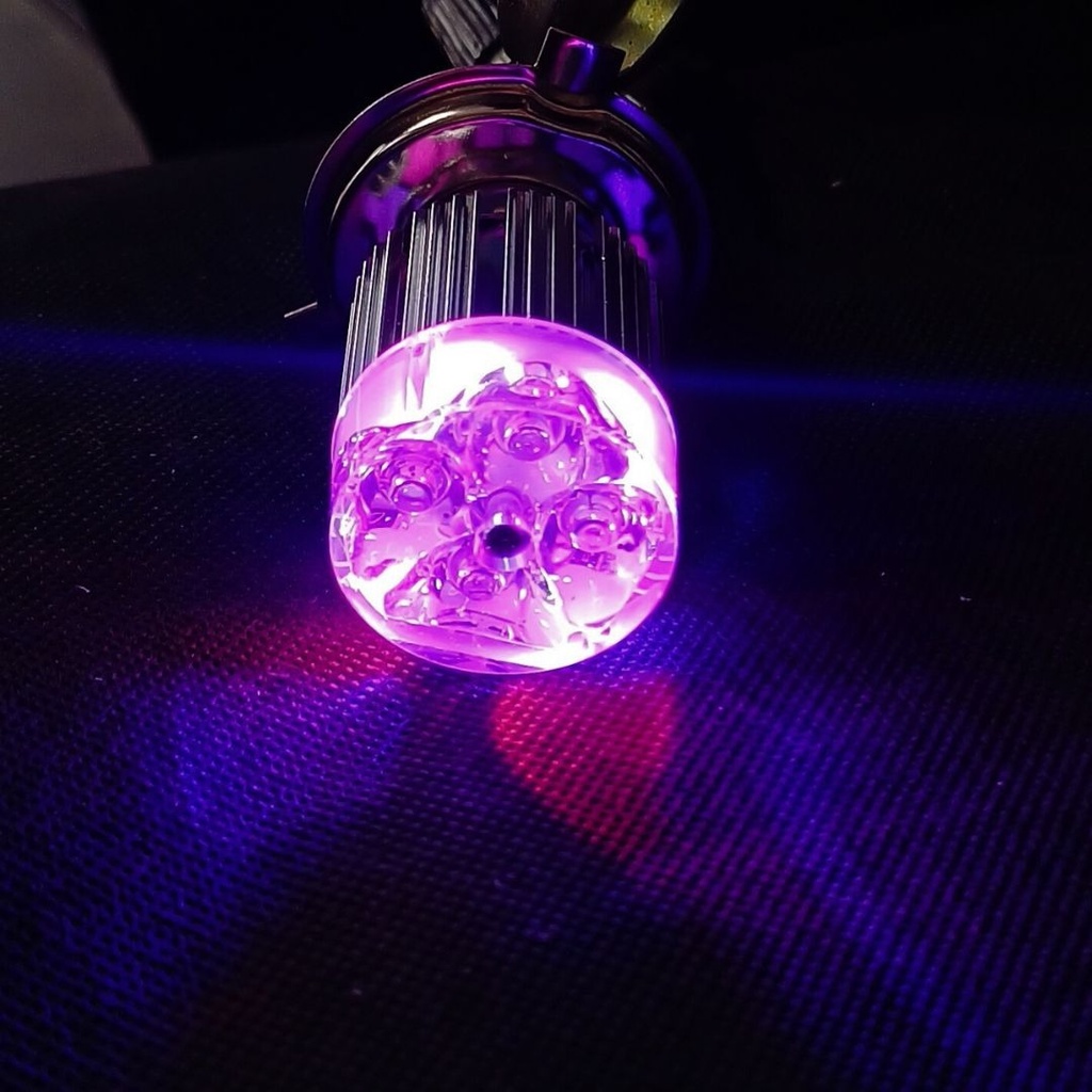 FOCO MOTO BRONX H4 3 LED BLANCO ALUMINIO BASE PLATA