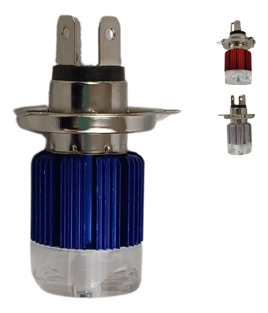 FOCO MOTO BRONX H4 3 LED BLANCO ALUMINIO BASE PLATA