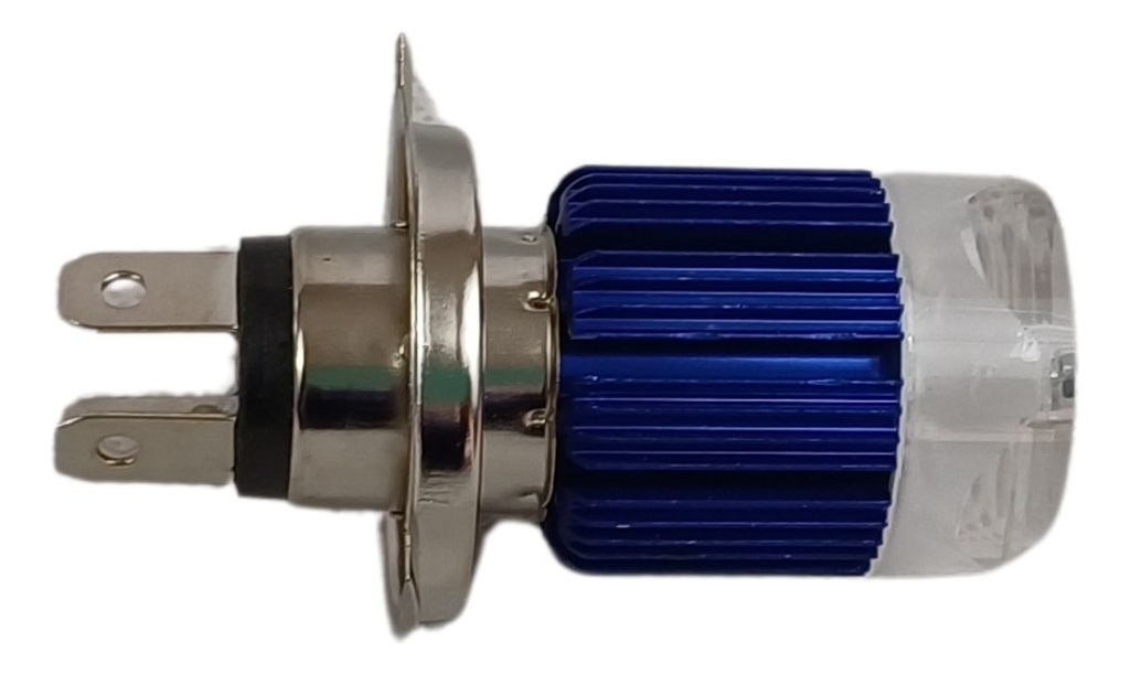 FOCO MOTO BRONX H4 3 LED BLANCO ALUMINIO BASE PLATA