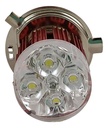 FOCO MOTO BRONX H4 3 LED BLANCO ALUMINIO BASE PLATA