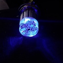 Foco Moto Bronx H4 3 Led Blanco/efecto Azul Y Rojo Aluminio