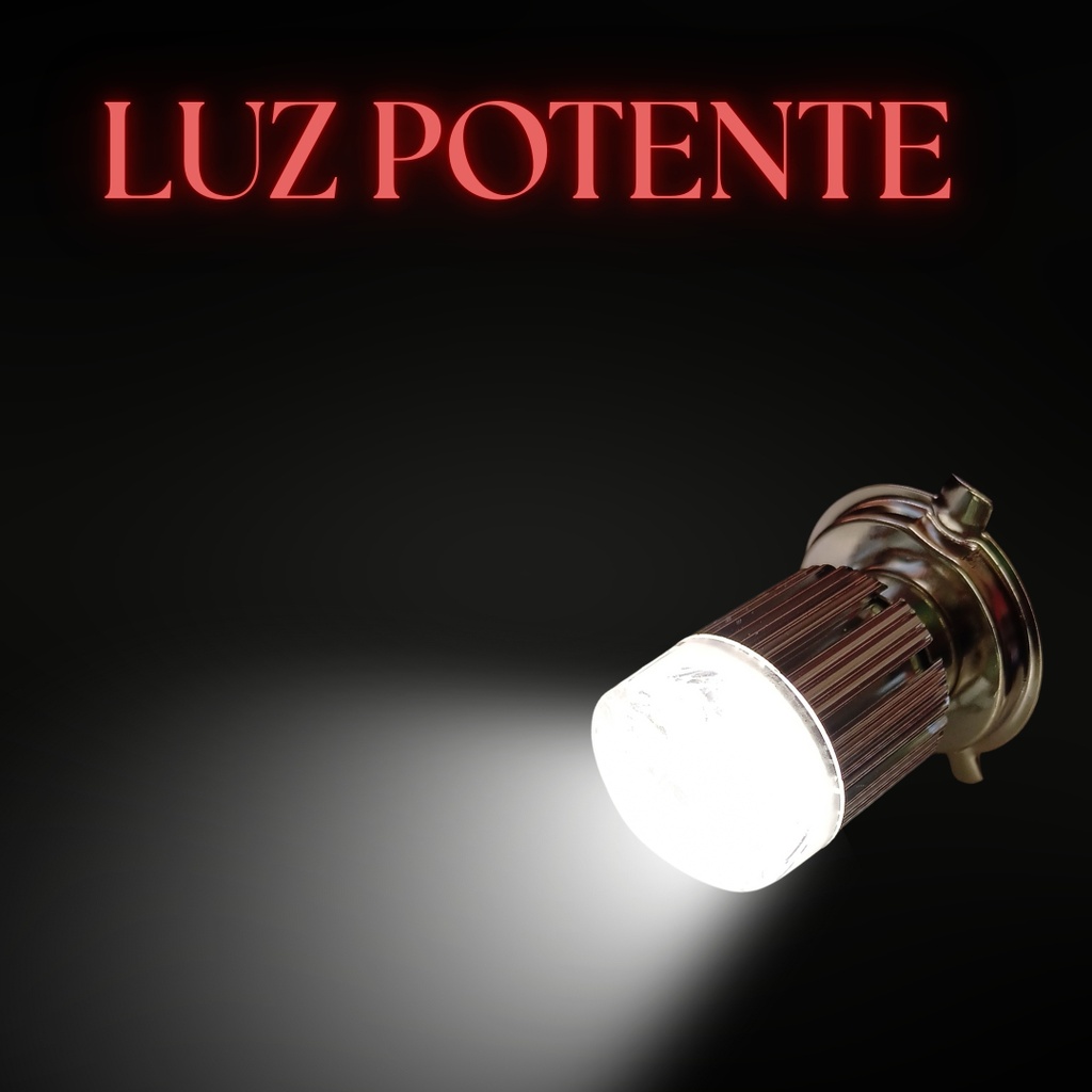 FOCO MOTO BRONX H4 3 LED BLANCO ALUMINIO BASE ROJA