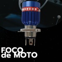 FOCO MOTO BASE AZUL H4 3 LED BLANCO EFECTO ROJO Y AZUL